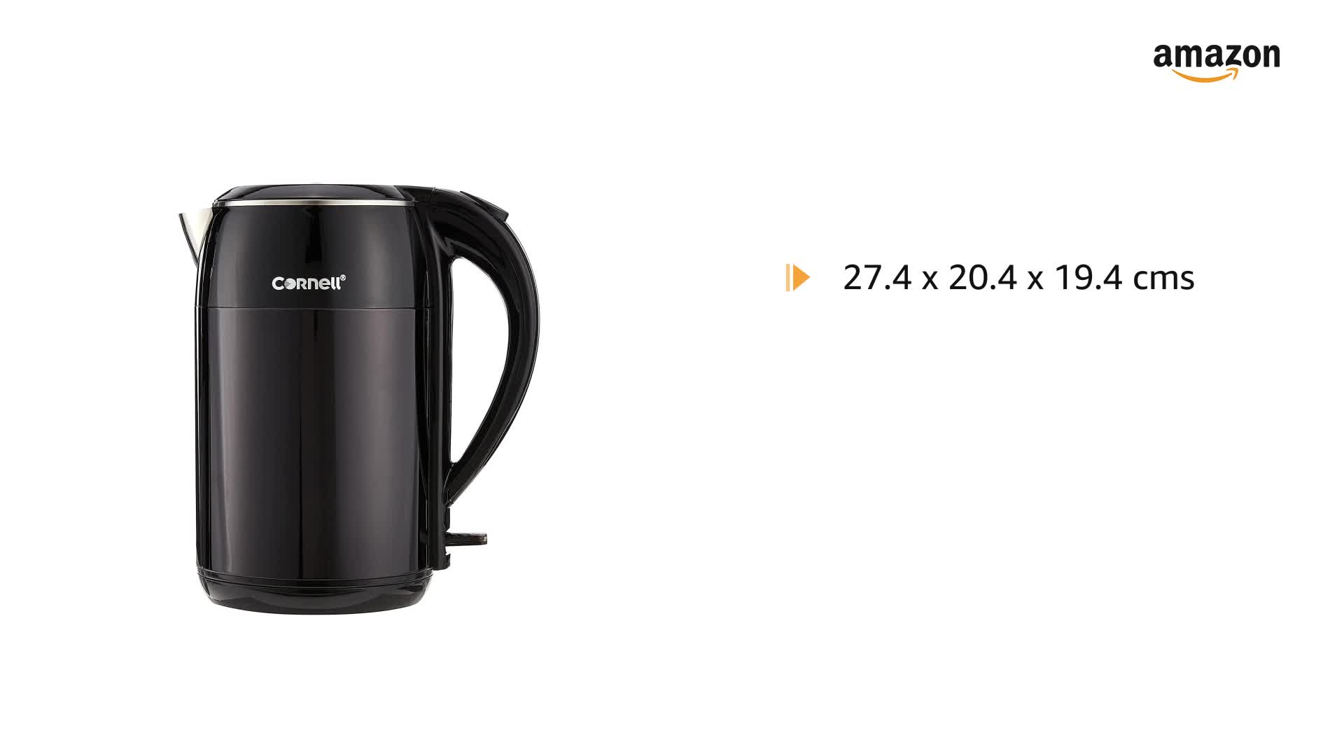 Cornell 1.8L Cool Touch Stainless Steel Kettle CJKP182SSB